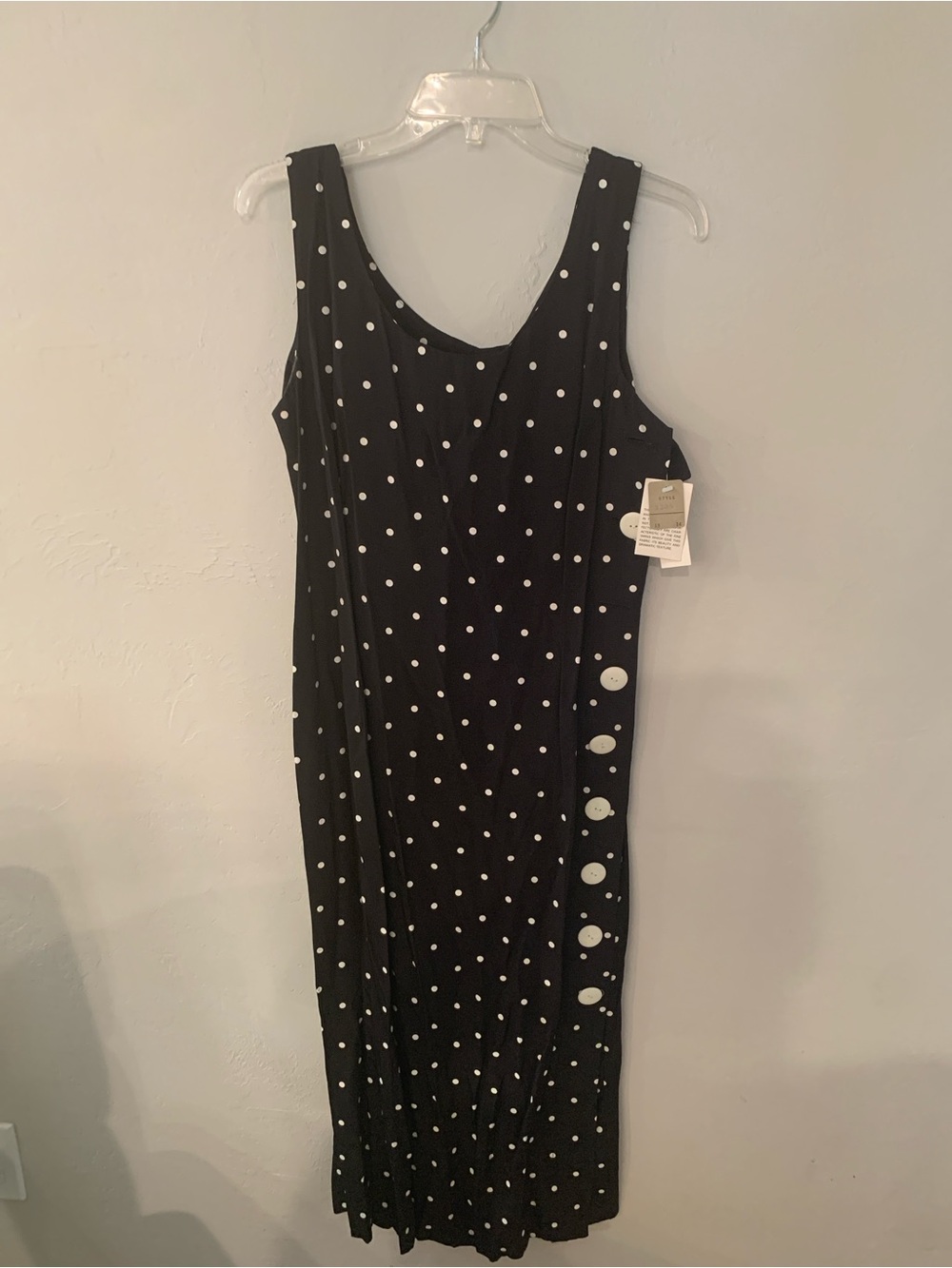 Mark Farrel Black Polka Dot Sleeveless Midi Dress size 13